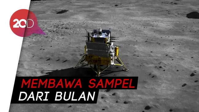 Detik-detik Batu dari Bulan yang Dibawa China Tiba di Bumi