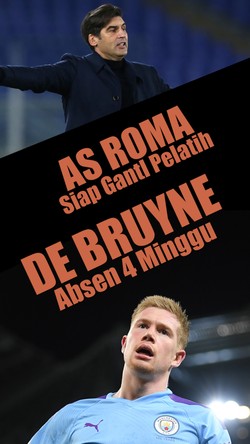 AS Roma Bersiap Ganti Pelatih, De Bruyne Absen 4 Minggu