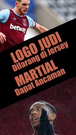 Logo Judi Dilarang di Jersey, Martial Dapat Ancaman