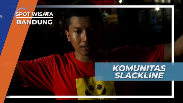 Slackline, Tali Memantul Naik Turun Berusaha Menyeimbangkan Badan, Bandung