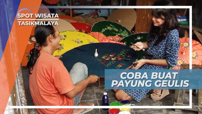 Melukis Payung Geulis Rajapolah Tasikmalaya Jawa Barat