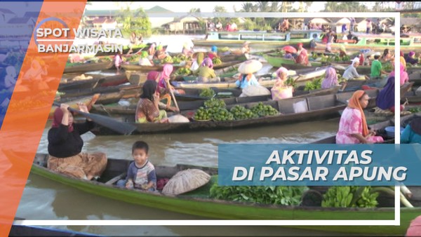 Ramai Riuh Aktivitas Pasar Apung di Banjarmasin, Kalimantan Selatan