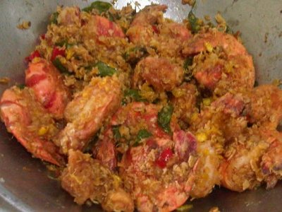  Resep  Seafood  Udang Crispy Gandum Kari 