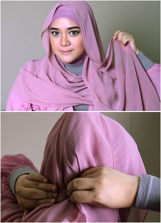 Tutorial Hijab untuk Tampilan Menawan Saat Idul Fitri  7