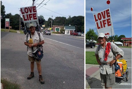 Membawa Pesan 'Love Life', Kakek 67 Tahun Berjalan Kaki 