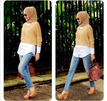 Hijab Style: Gaya Stylish Model Senior Okky Asokawati - 4