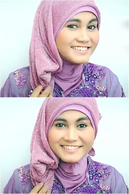 Tutorial Hijab Dengan Scarf Bergliter Dan Kebaya Di Hari Kartini