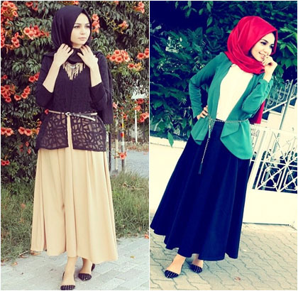  Hijab  Style  Padu Padan Rok  Panjang  Ala Hijabers Cantik 