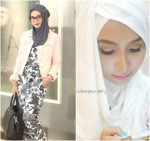 Hijab Style Saat Tren Jilbab  Instan Ala Hana CHSI 