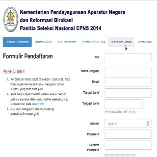 agustus formulir 17 pendaftaran Online CPNS Situs Pendaftaran Akhirnya Sempat Bermasalah,