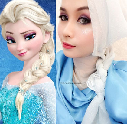 Hijab Style 5 Hijabers Bergaya Ala Elsa  Frozen 2