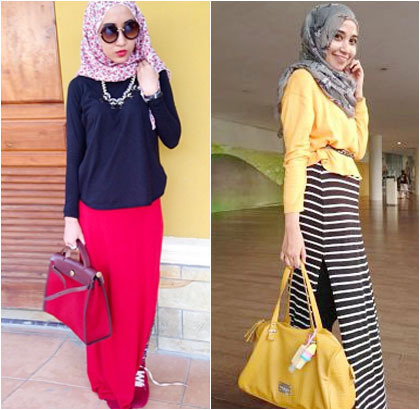  Hijab  Style  Trik Hijabers Siasati Bergaya dengan Rok 