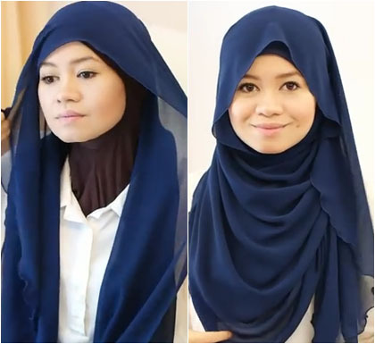  Hijab Style Tutorial Hijab Menutup Dada Menggunakan Scarf 