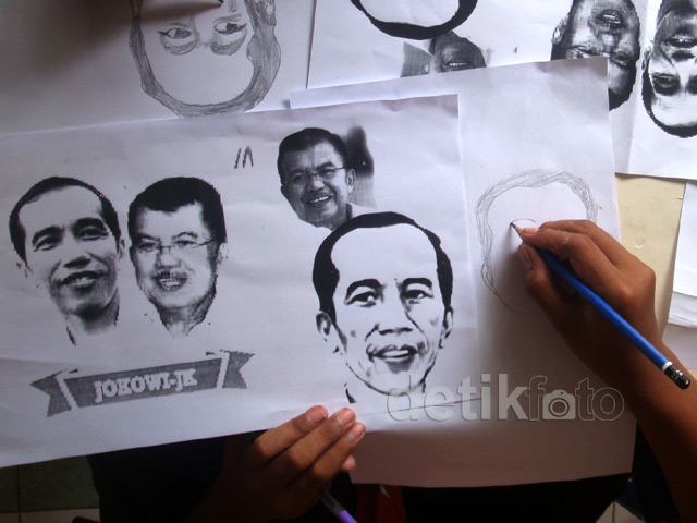 Menggambar Wajah Jokowi Jk