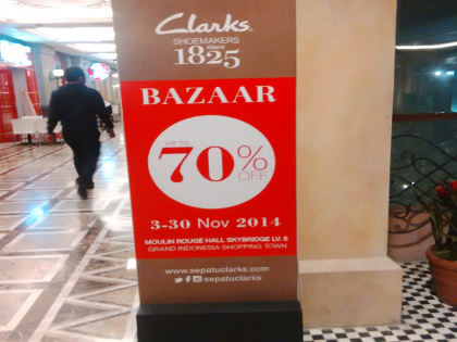 Brand Sepatu Clarks Diskon Hingga 70% di Grand Indonesia