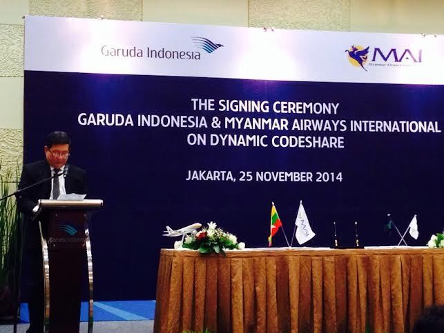 Garuda Kerjasama Code Share dengan Myanmar Airways