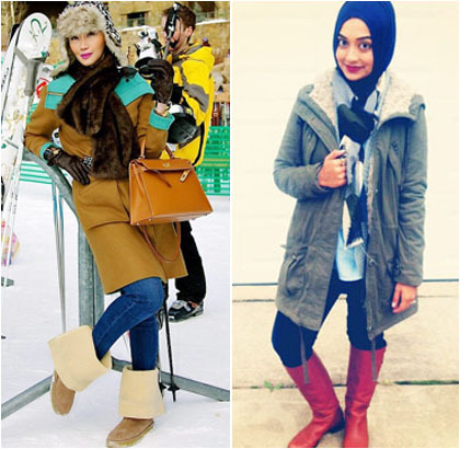 Hijab Style: Gaya Musim Dingin, Pakai Coat Hingga Boots Tinggi