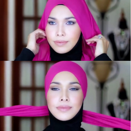 Tutorial Hijab Terinspirasi Topi Pramugari  Emirates  2