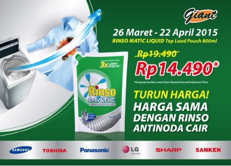 Rinso Matic Top Load Liquid Turun Harga Mencuci Jadi 