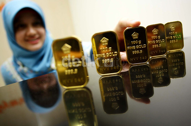 Harga Emas Batangan Antam Turun Lagi Rp 2.000/Gram