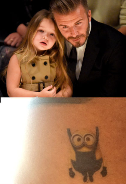 Imutnya Tato  Baru David Beckham Bergambar Minion 