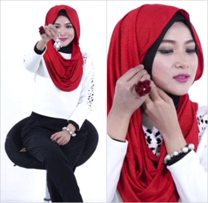 Tutorial Hijab Dengan Anting Pakai Jilbab Instan