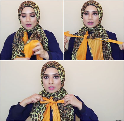 Tutorial Hijab Tanpa Jarum Menggunakan Scarf Panjang untuk 