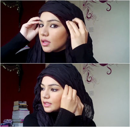 Tutorial Hijab Menutup Dada dengan Pashmina Crinkle  Rawis 3