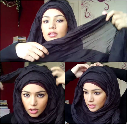 Tutorial Hijab Menutup Dada Dengan Pashmina Crinkle Rawis