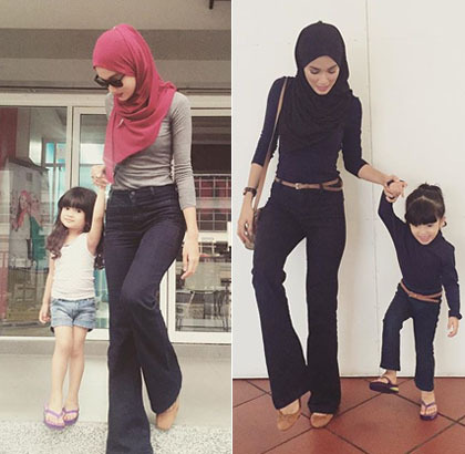 Foto Gaya Stylish dengan Celana  Cutbray ala Model  Hijab  