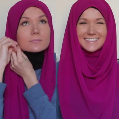 Hanya 3 Menit, Tutorial Hijab Simpel dan Syar'i