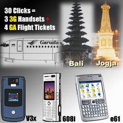 Ikut Survei 3G, Dapat Ponsel 3G dan Tiket Pesawat