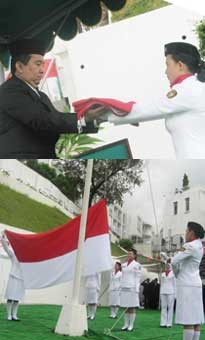 TKI Kibarkan Sang Saka 