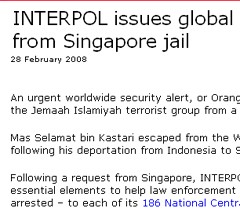 Interpol Rilis Orange Notice untuk Mas Selamat Kastari