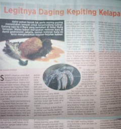 Kepiting Dilindungi Kok Dijual di Restoran Hotel Berbintang? Kepiting Dilindungi Kok Dijual di Restoran Hotel Berbintang?
