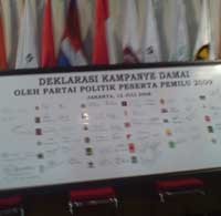34 Parpol Berjanji untuk Kampanye Damai