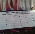 34 Parpol Berjanji untuk Kampanye Damai