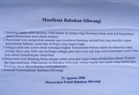 Manifesto dari Masyarakat Peduli Babakan Siliwangi