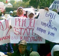 Buruh Tuntut Upah