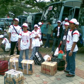 Pekerja Bangunan Mudik Bareng dengan 140 Bus 