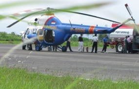 Helikopter Polda Jateng Singgah di Cilacap