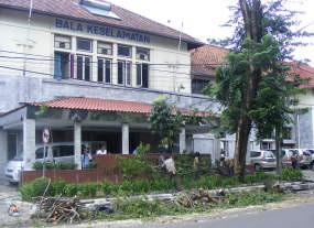 Bruuk...Dahan Besar Angsana Timpa Sedan