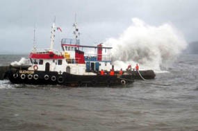 Tug Boat Batu Bara PLTU Buton Terdampar di Trenggalek