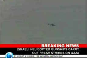 Heli Israel Tembaki Gaza dengan Bom Fosfor Putih