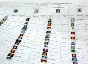 Kertas Suara Pemilu 2009 Dipasangi Tanda Khusus