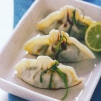 Wonton Bayam Saus Ponzu