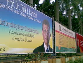 Baliho Didik Rachbini di UP Dianggap Kampanye Terselubung