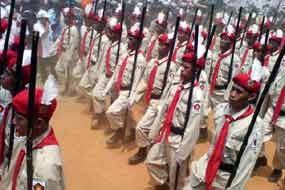 Defile Partai Gerindra Mulai Baret Merah hingga Kambing