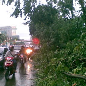Berpelukan,  Agus dan Keluarga Selamat dari Puting Beliung