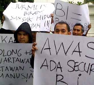 BI Bandung Didemo Wartawan